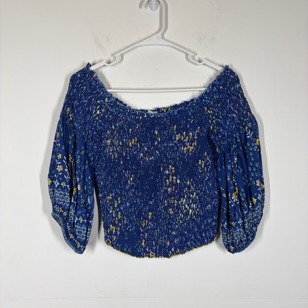 Poupette St Barth Ariel Smocked Crop Top Size M/L